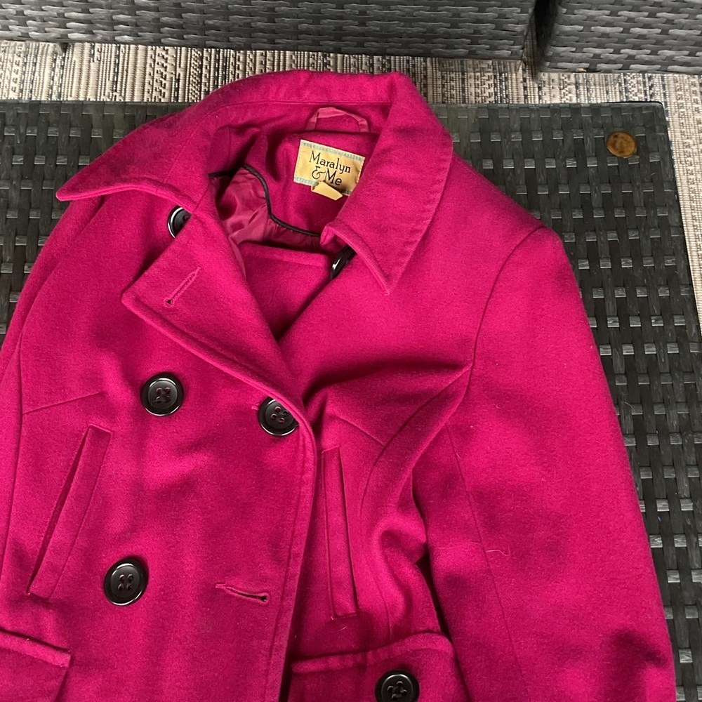 Maralyn & Me Women's Fuchsia Peacoat